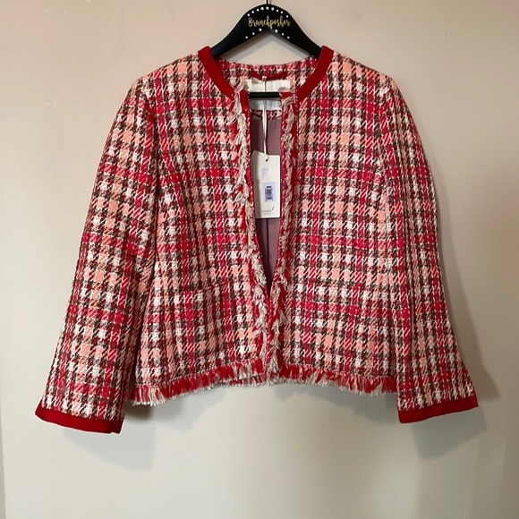 Seventy Sergio Tegon Pink Red Tweed Blazer - Picture 3 of 14